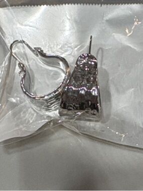 Silver Tone Crystal Cluster Earrings